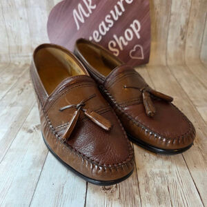 Brass Boot Walking Gloves Loafers Dress Shoes Size 11.5 Wide Brown Leather